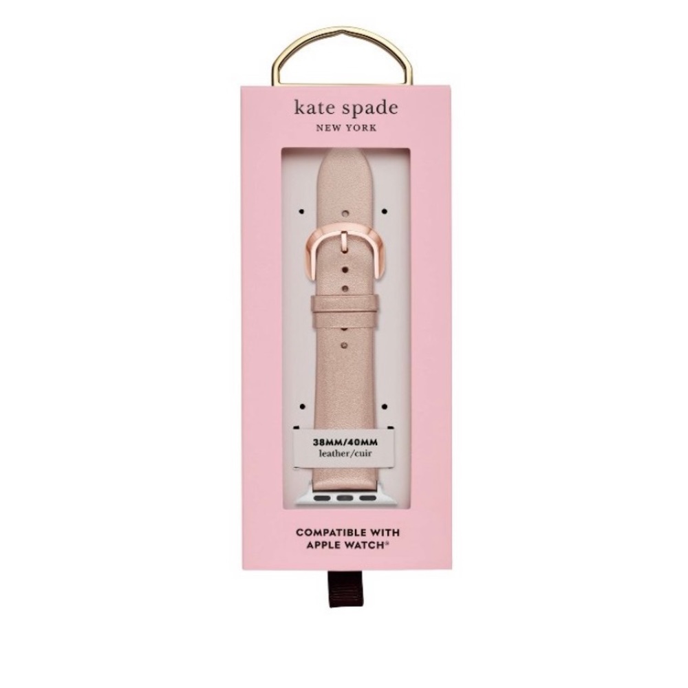Kate Spade Metallic Rose Gold Leather 38/40 mm Apple Watch Wrist Band